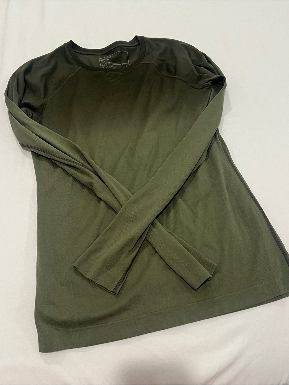 Olive Green Long-Sleeve FIGS under scrub